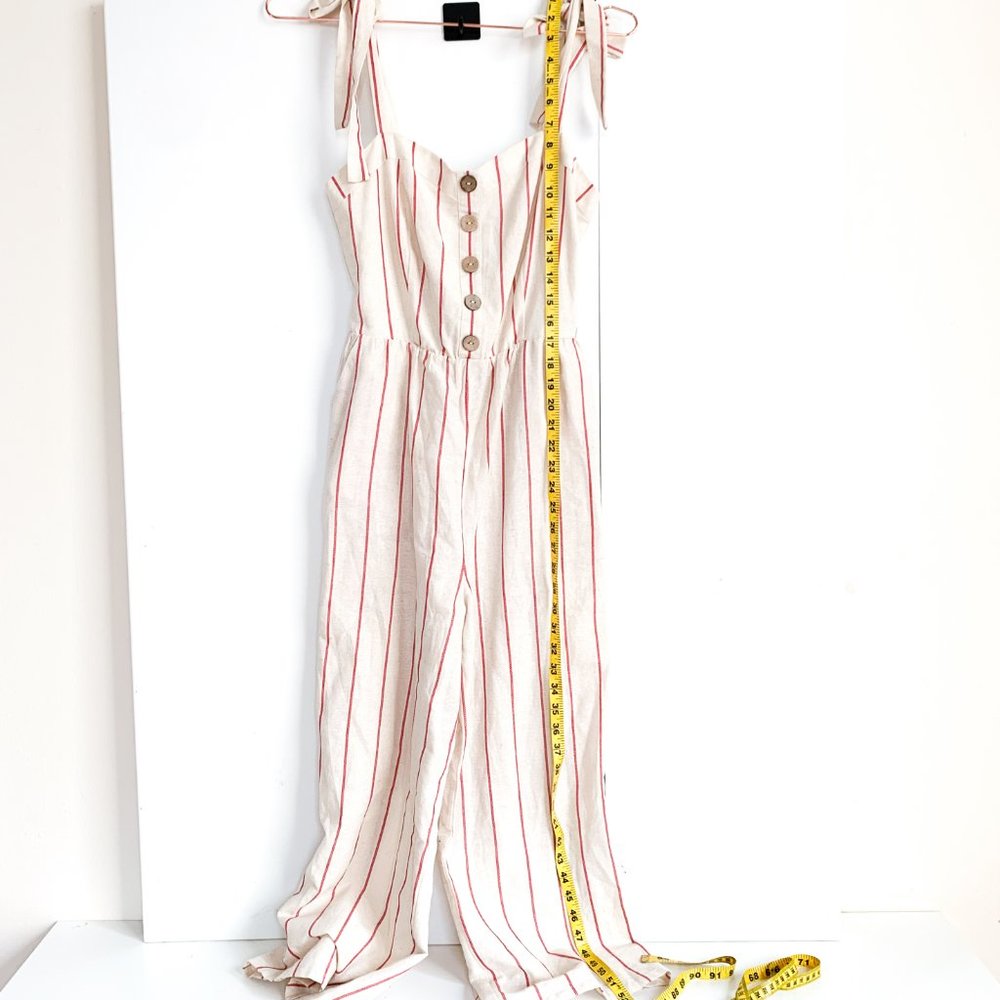 NWT moon river striped jumpsuit w/tie straps - Picture 3 of 7